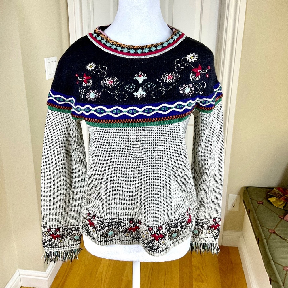 Aldomartins Sweatshirt Top Fair Isle Wool Blend (6) - Picture 2 of 9